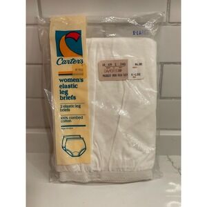 Vintage Carter's Women Briefs Panties Size XL Pack of 2 White‎ New Old Stock